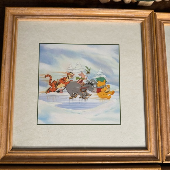 Vintage Winnie The Pooh 4 Seasons Prints Framed - Picture 2 of 6